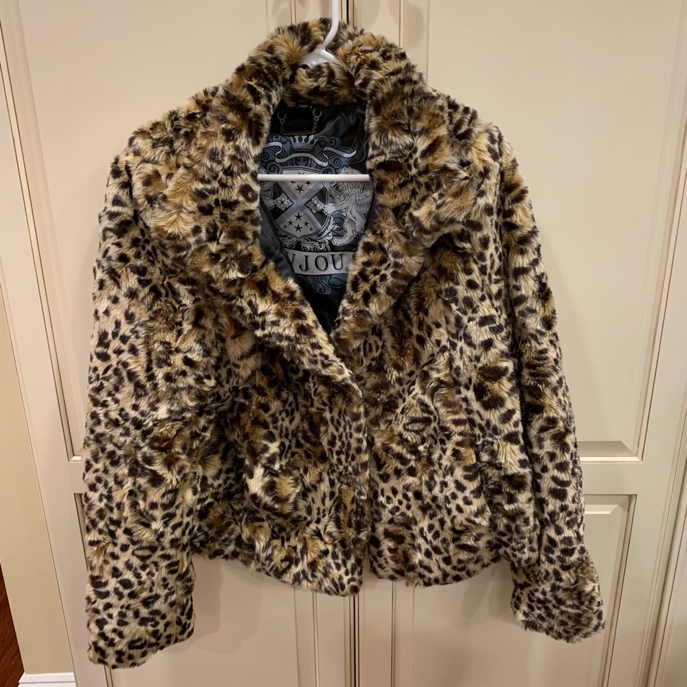 Faux Fur Leopard Print Jacket